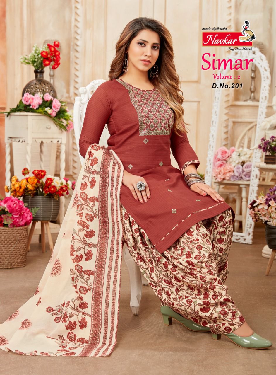 Navkar Simar Vol 2 Casual Wear Wholesale Cotton Printed Readymade Suit Catalog
